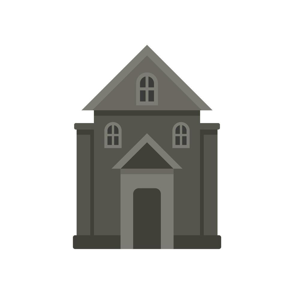 Dark gray haunted house with porch and windows for halloween vector