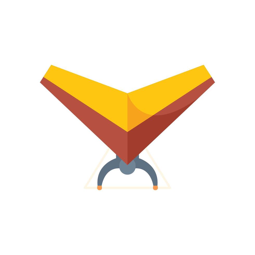Person hang gliding with yellow and brown hang glider top view vector