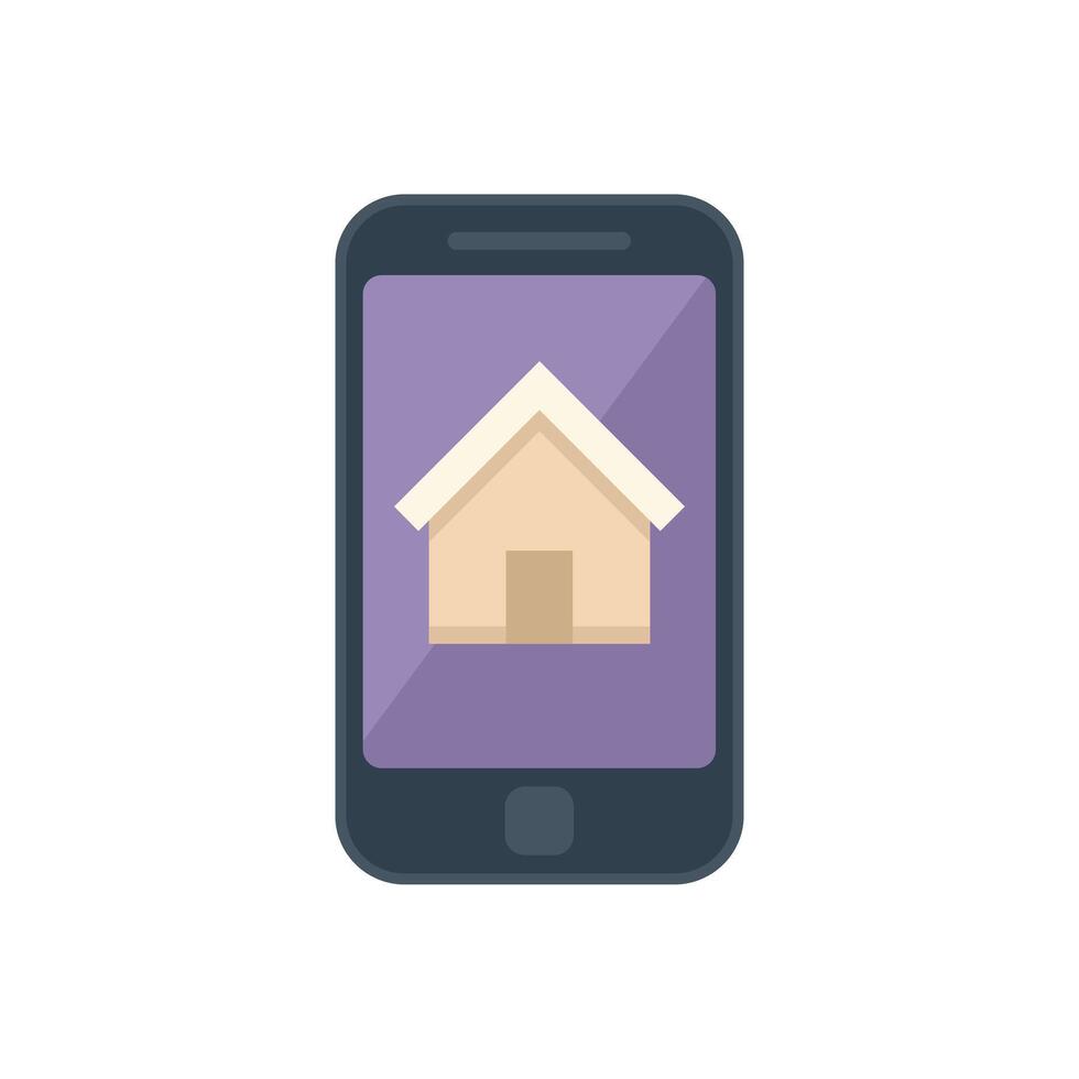 Modern smartphone displaying house icon for smart home apps vector