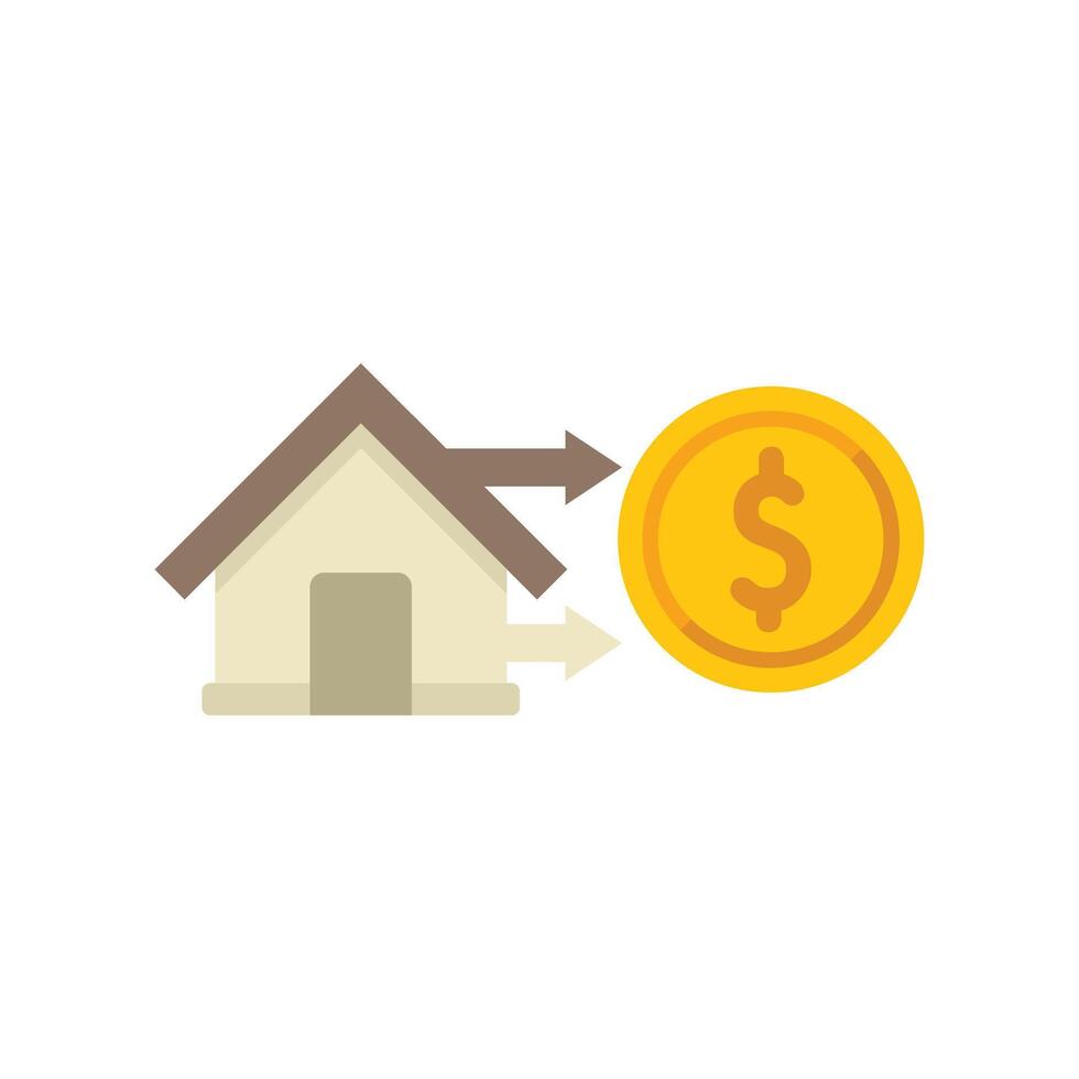 House buying money transfer icon depicting real estate purchase vector