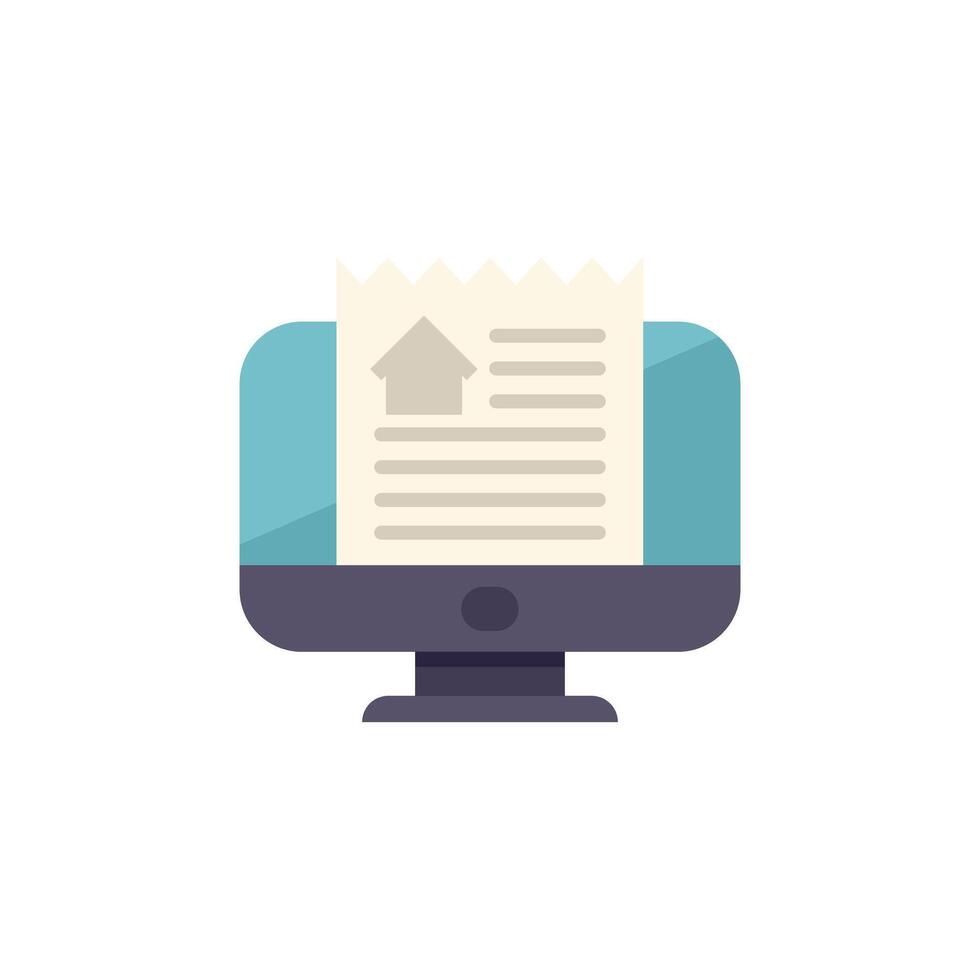 Desktop computer displaying online property listing information vector