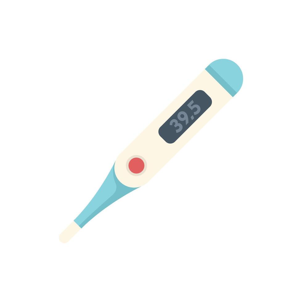 Digital medical thermometer showing high temperature reading vector