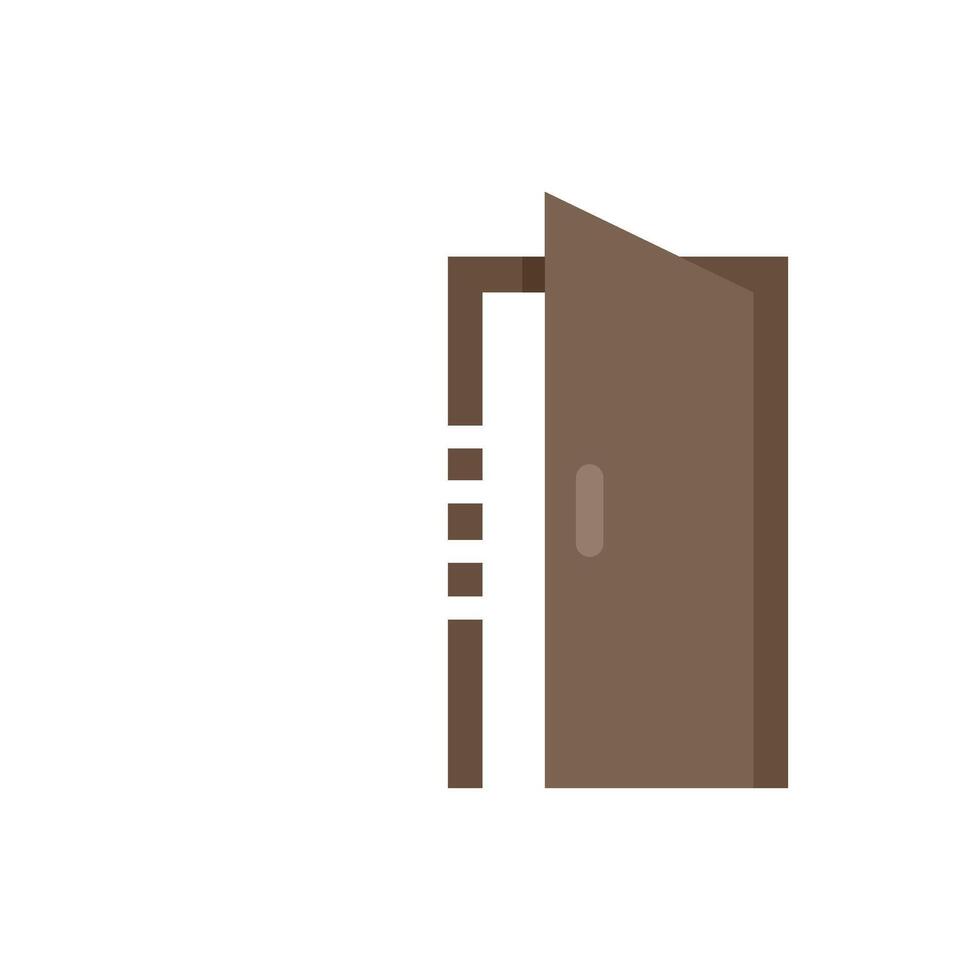 Brown door opening to the right representing new opportunities vector