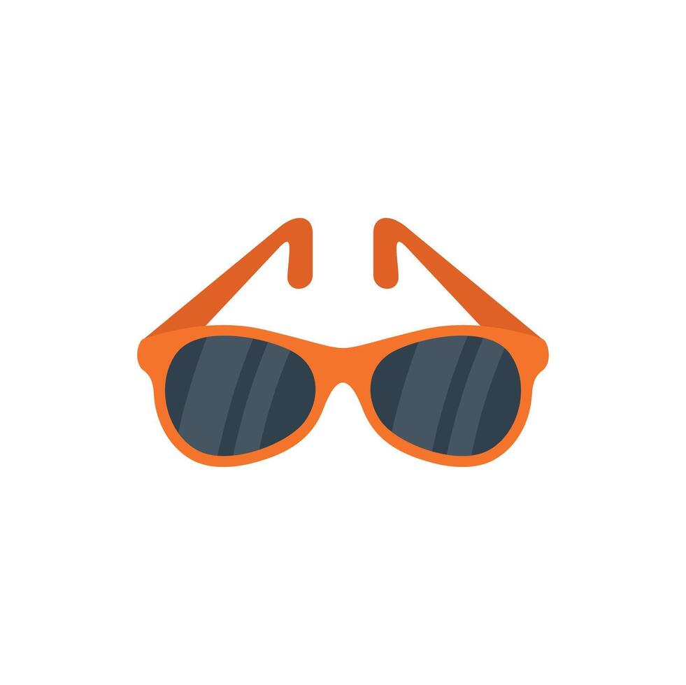 Orange sunglasses protecting from sunlight on white background vector
