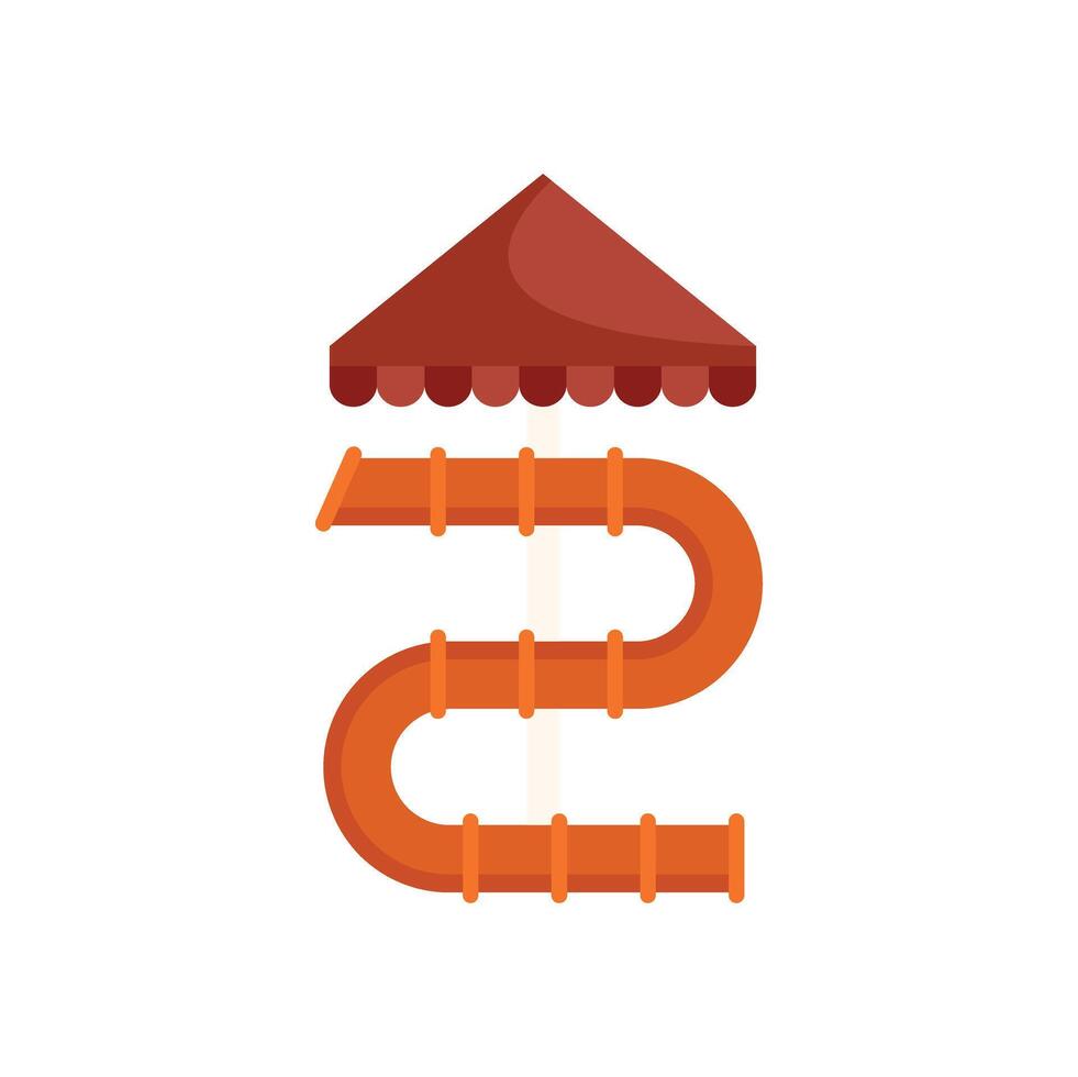 Aqua park pipe with umbrella for happy children sliding vector