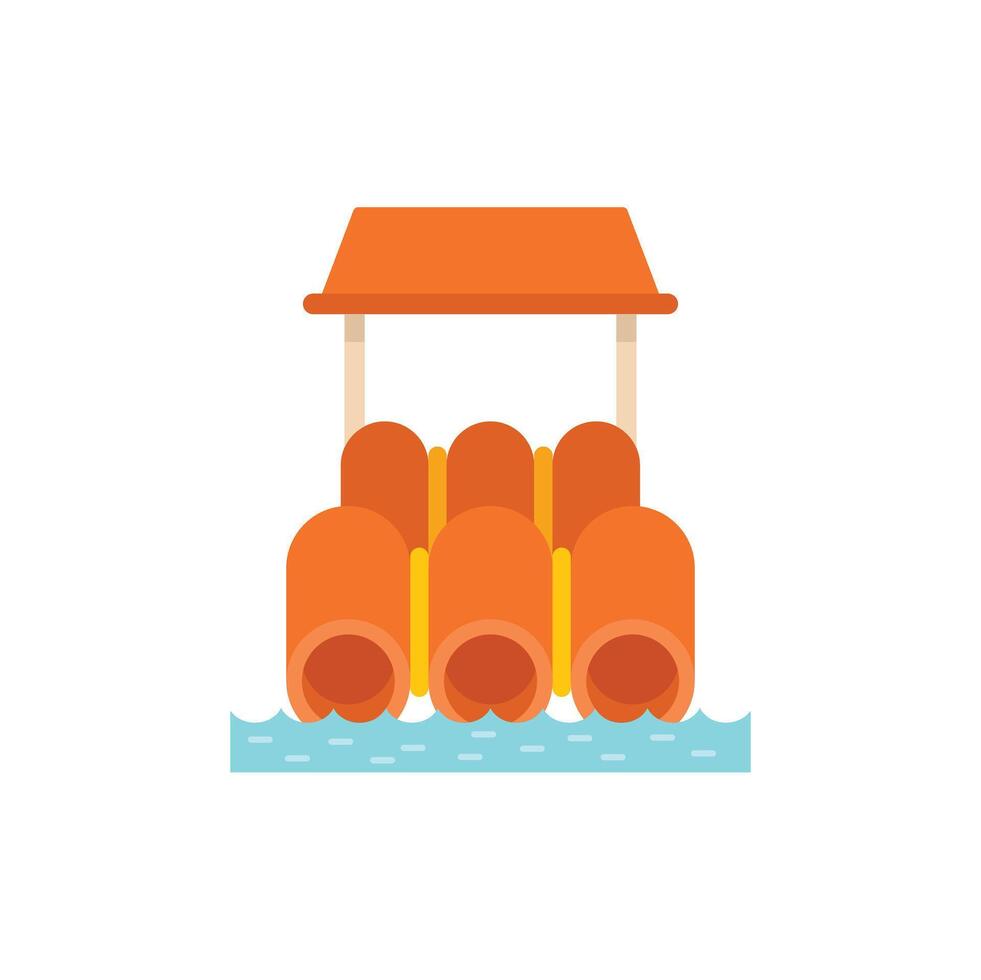 Waterpark slide tubes floating on water surface vector