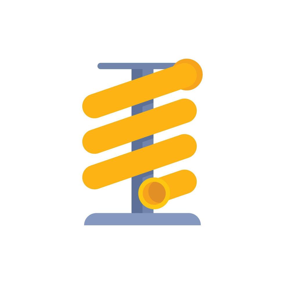 Yellow fluorescent light bulb saving energy standing on white background vector