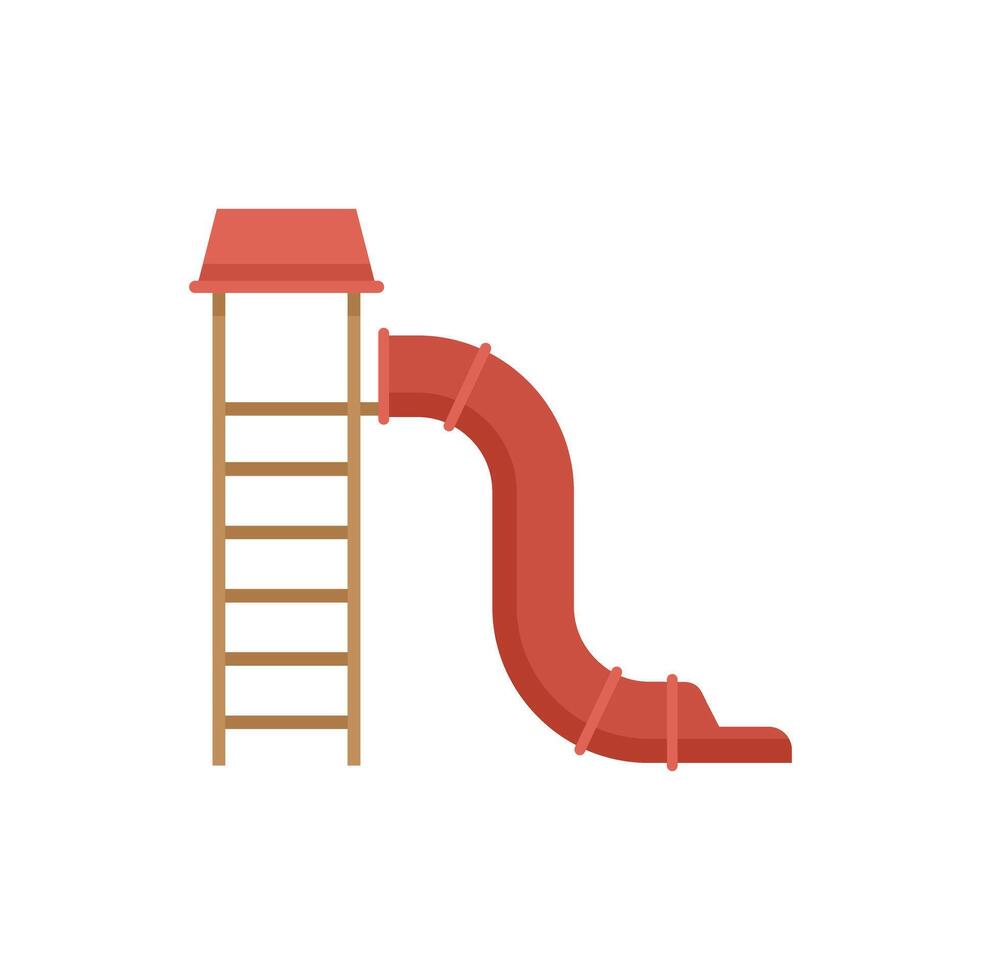 Playground slide with wooden ladder providing fun and entertainment for children vector