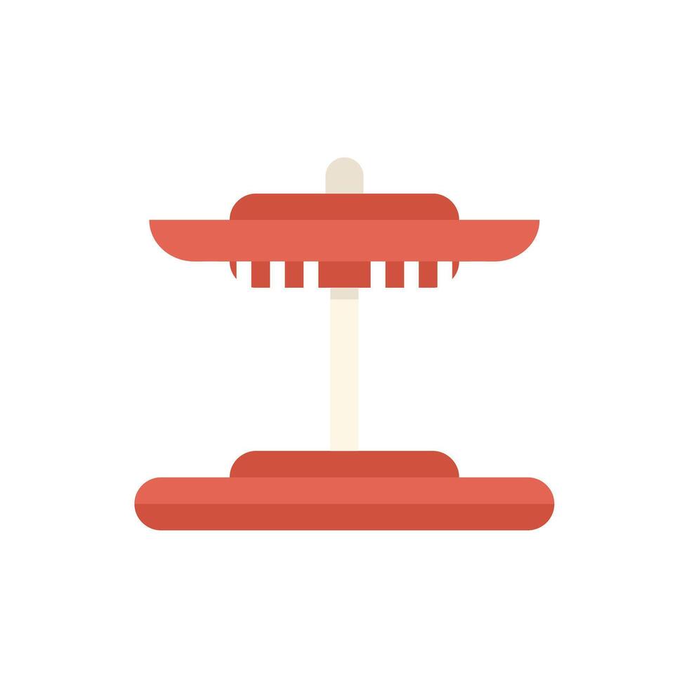 Red empty carousel spinning in amusement park vector