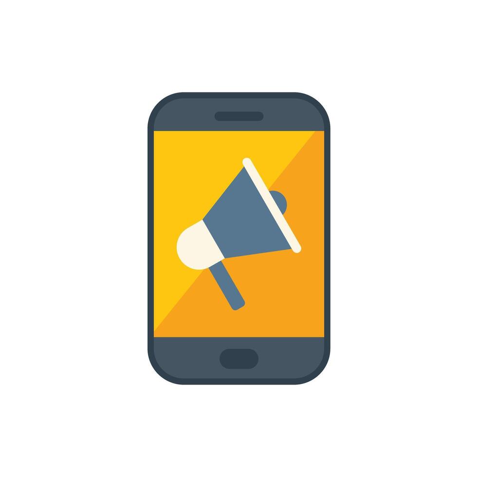 Smartphone showing megaphone for mobile marketing campaign vector