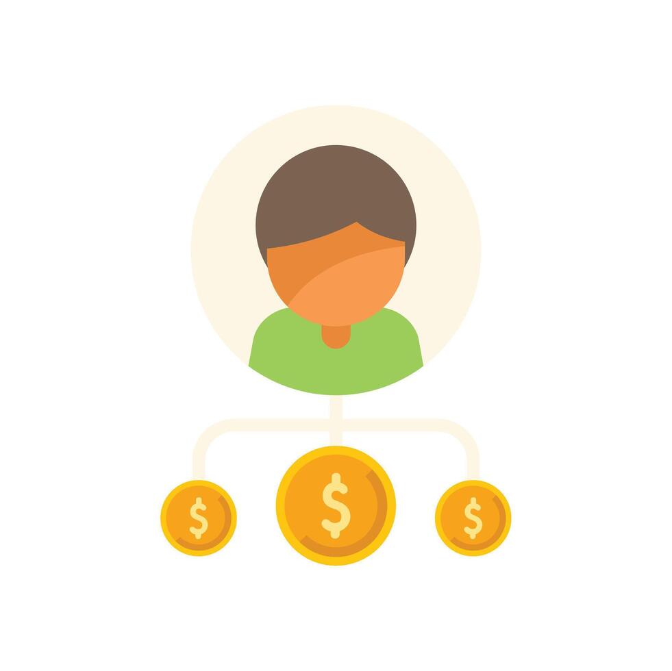 Businessman managing money making profit financial success icon vector