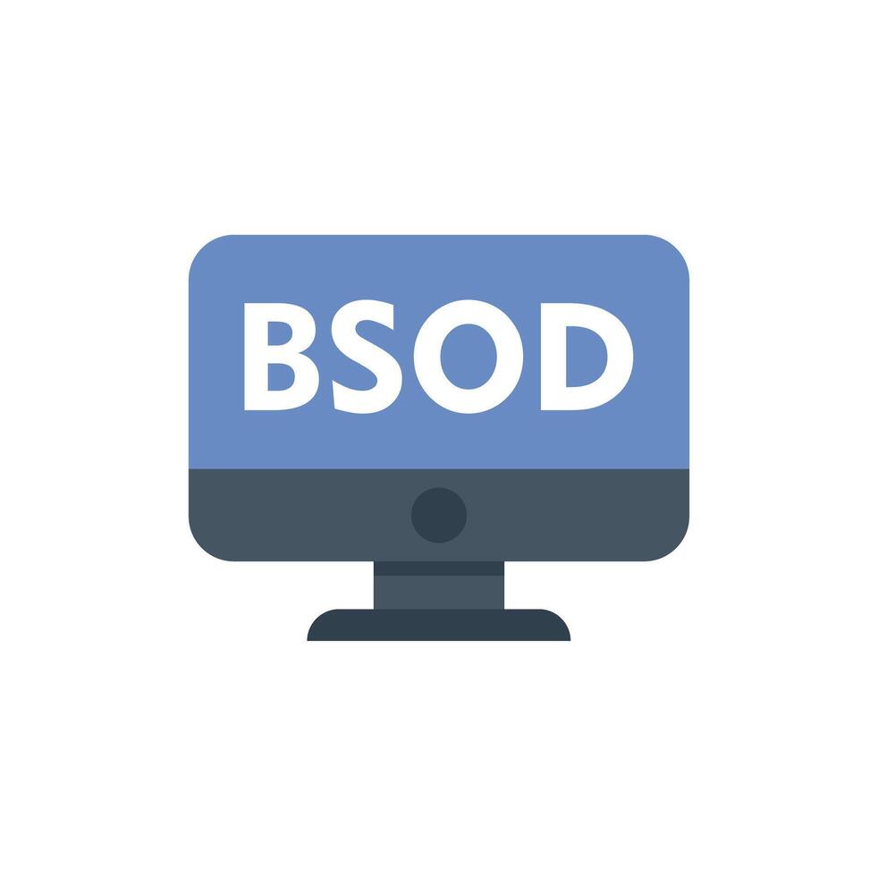 azul pantalla de muerte error demostración en escritorio computadora monitor vector