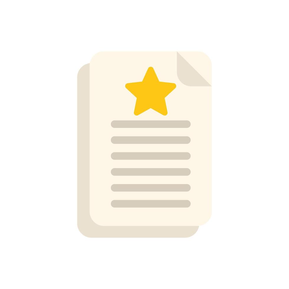 Document with star sign showing customer review or feedback vector