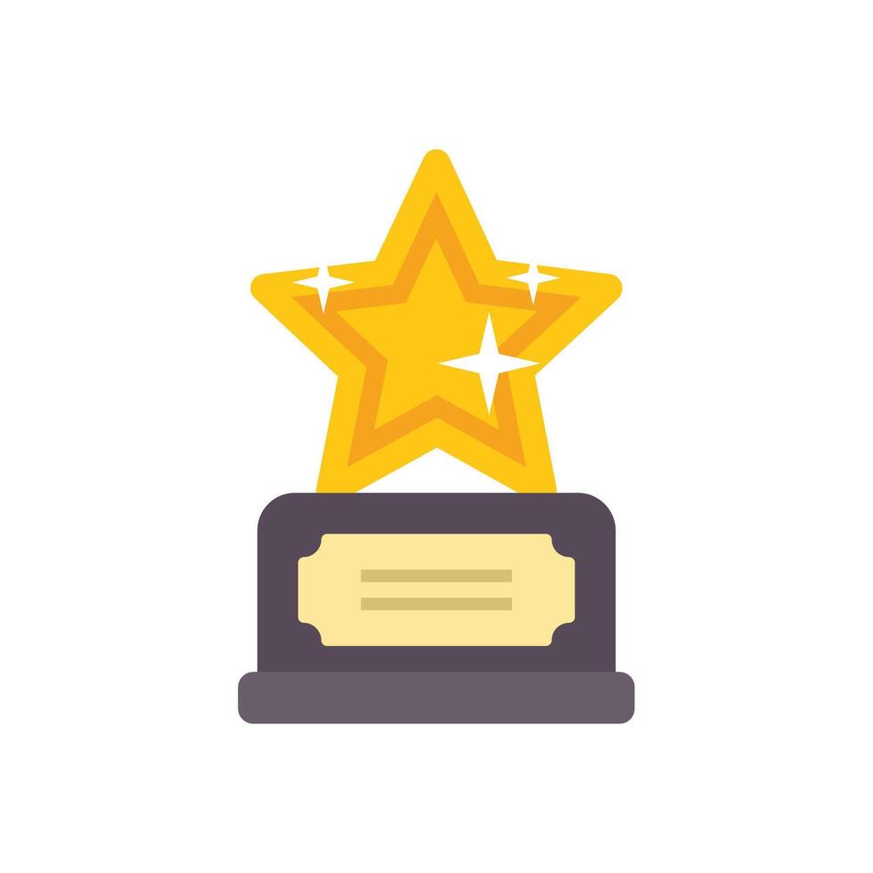 Golden star trophy award sitting on stand vector