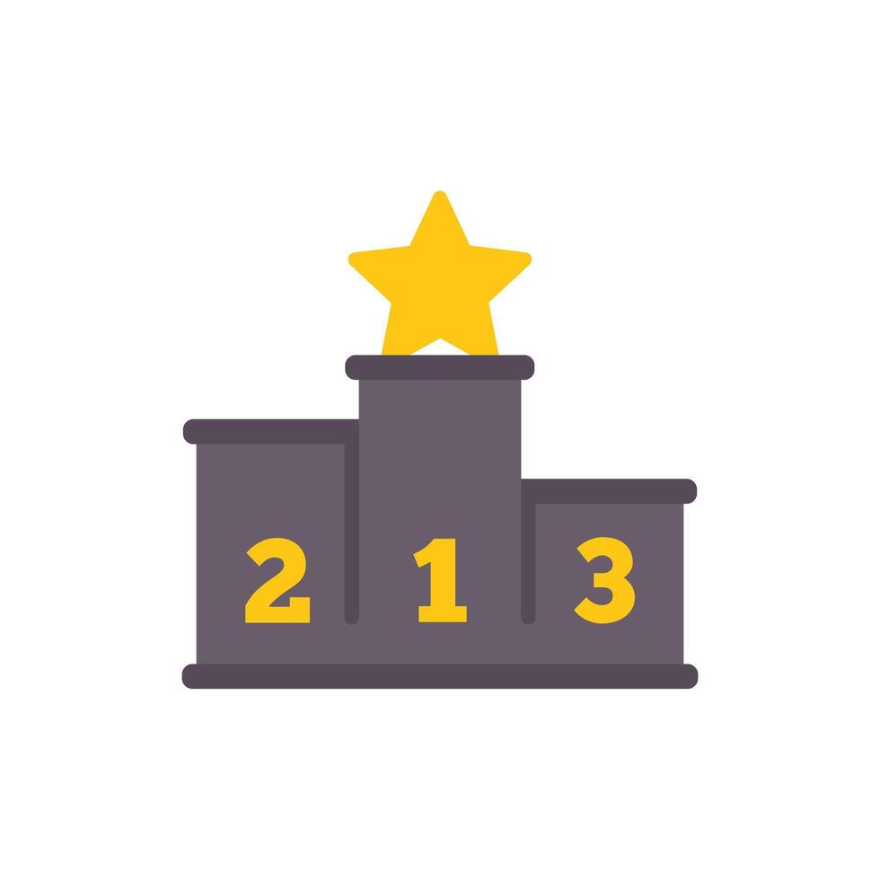Winners podium with first place highlighted by a star icon vector