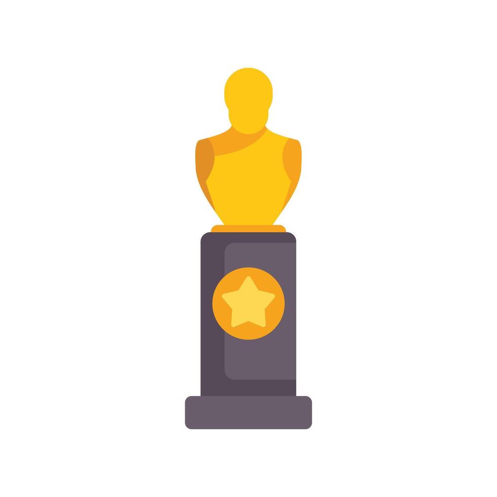Golden award trophy standing on a pedestal with a star, a symbol of excellence vector