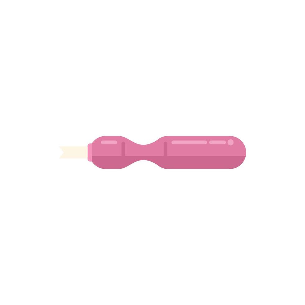 Pink push pin pointing at you on white background vector