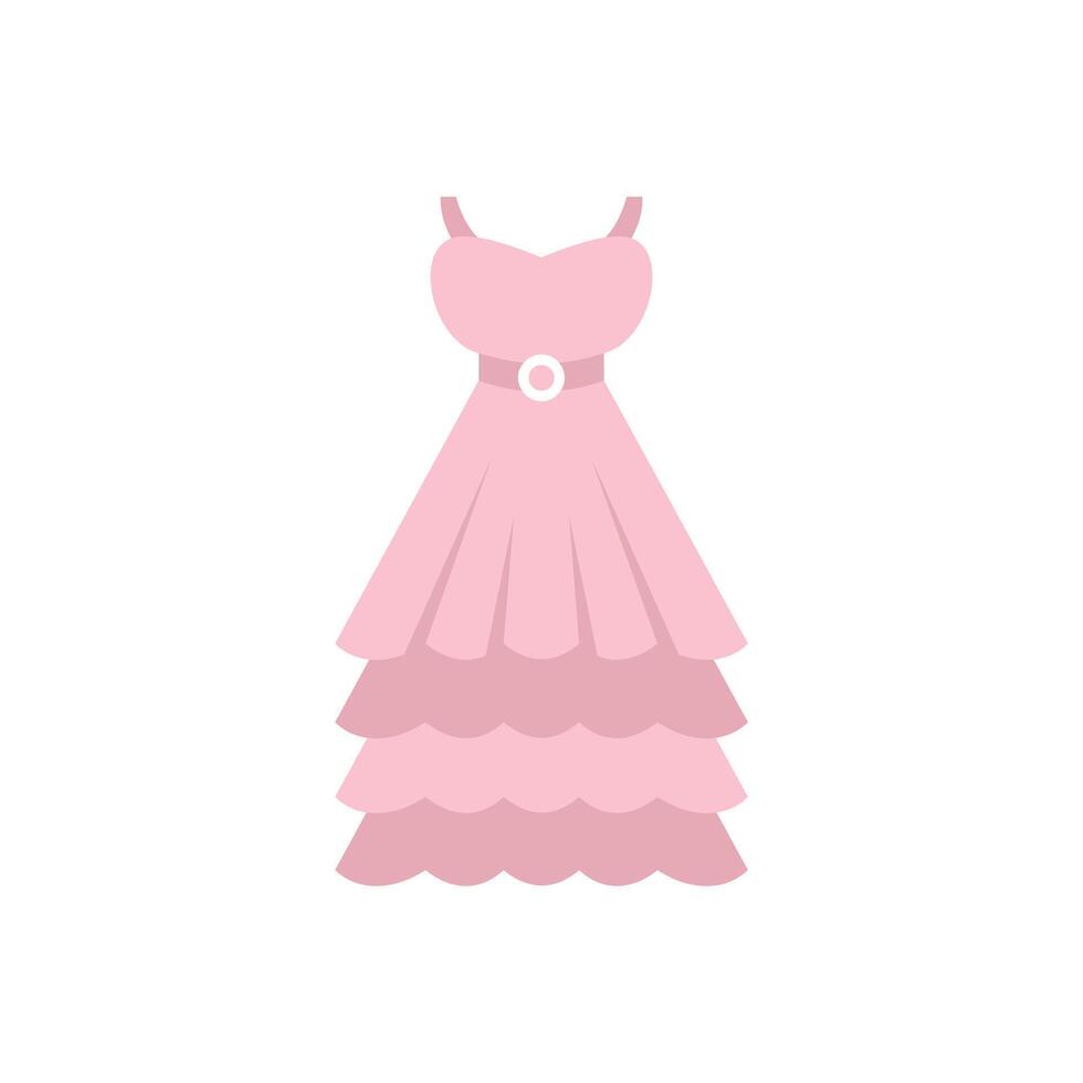 Pink dress with layers flowing down in elegant design vector