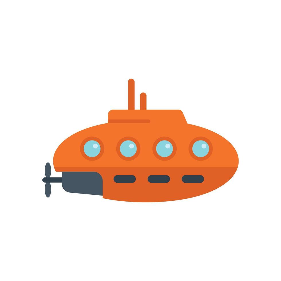 Orange submarine exploring the ocean depths vector