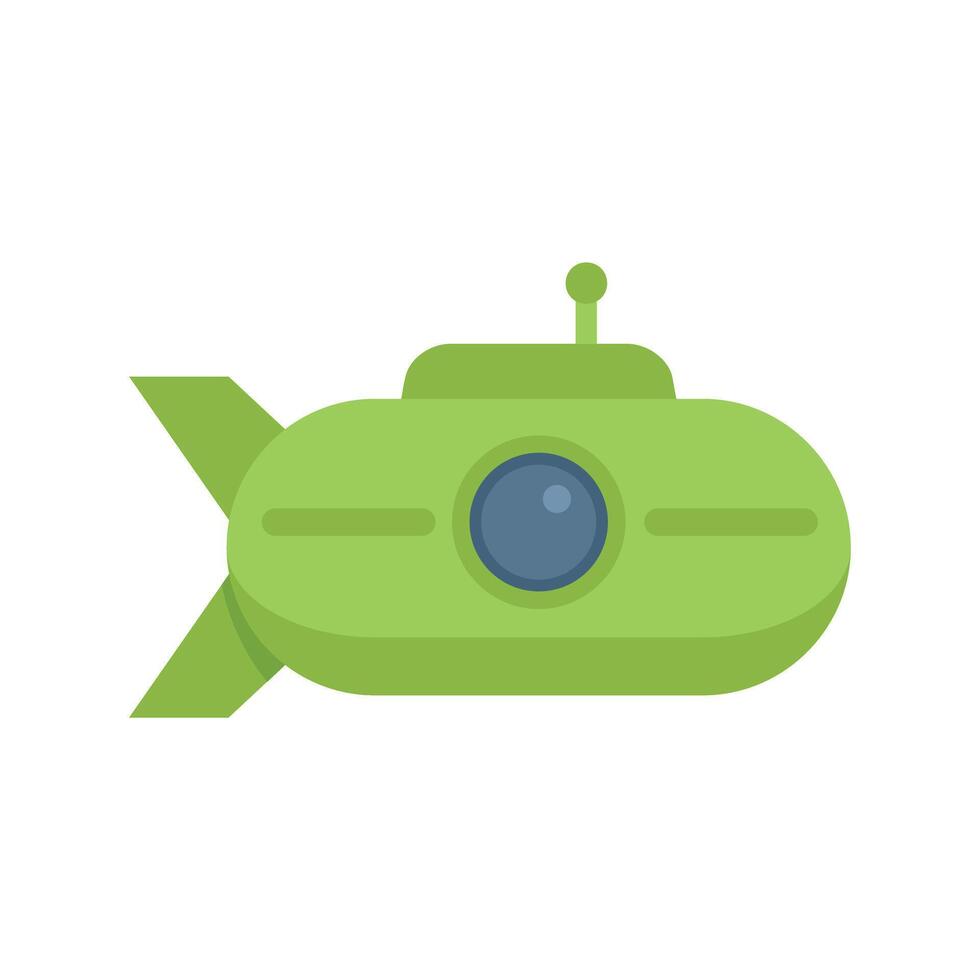 Green submarine exploring the ocean depths icon vector