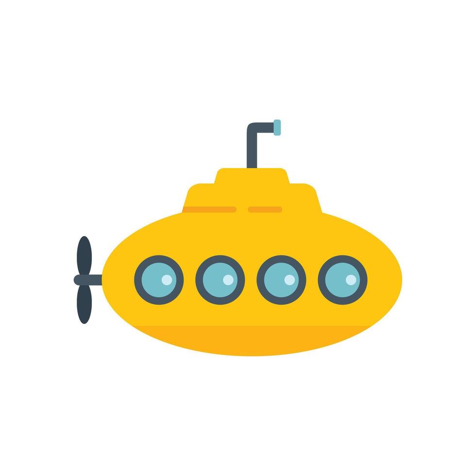 Yellow submarine exploring the ocean depths with periscope raised vector