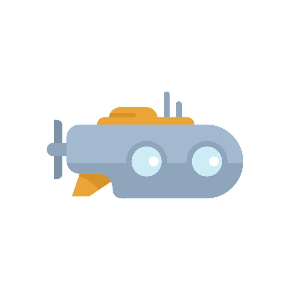 Yellow submarine exploring the depths of the ocean icon vector