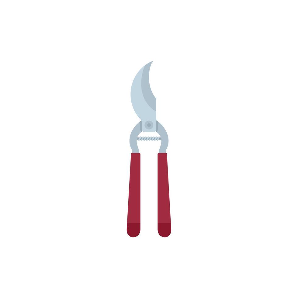 Gardening secateurs with red handles for cutting branches vector