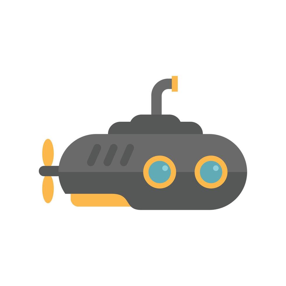 Yellow submarine diving underwater exploring the ocean depths vector