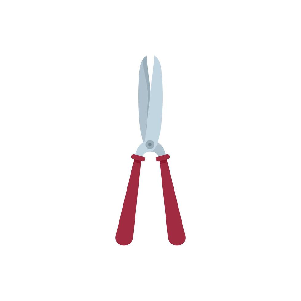Gardening shears with red handles isolated on white background vector