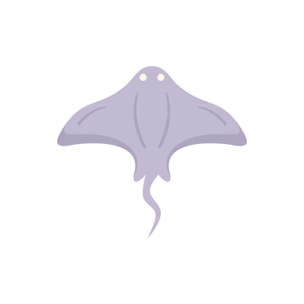 Simple cartoon illustration of a stingray swimming underwater vector