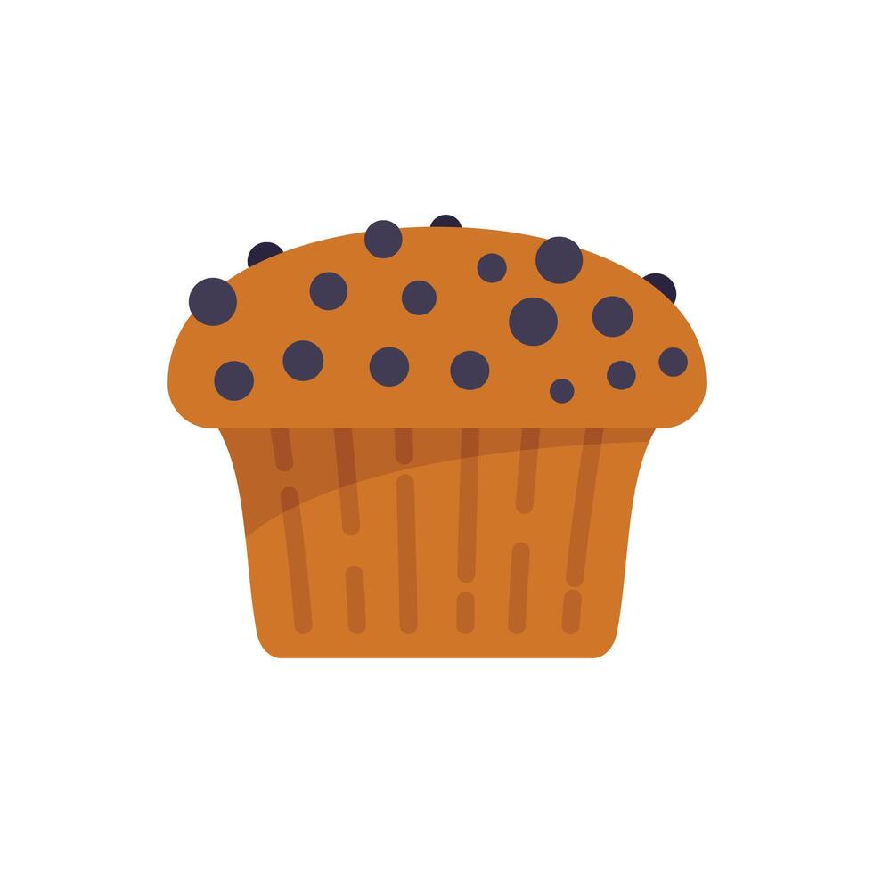 Delicious blueberry muffin decorated with forest fruits vector