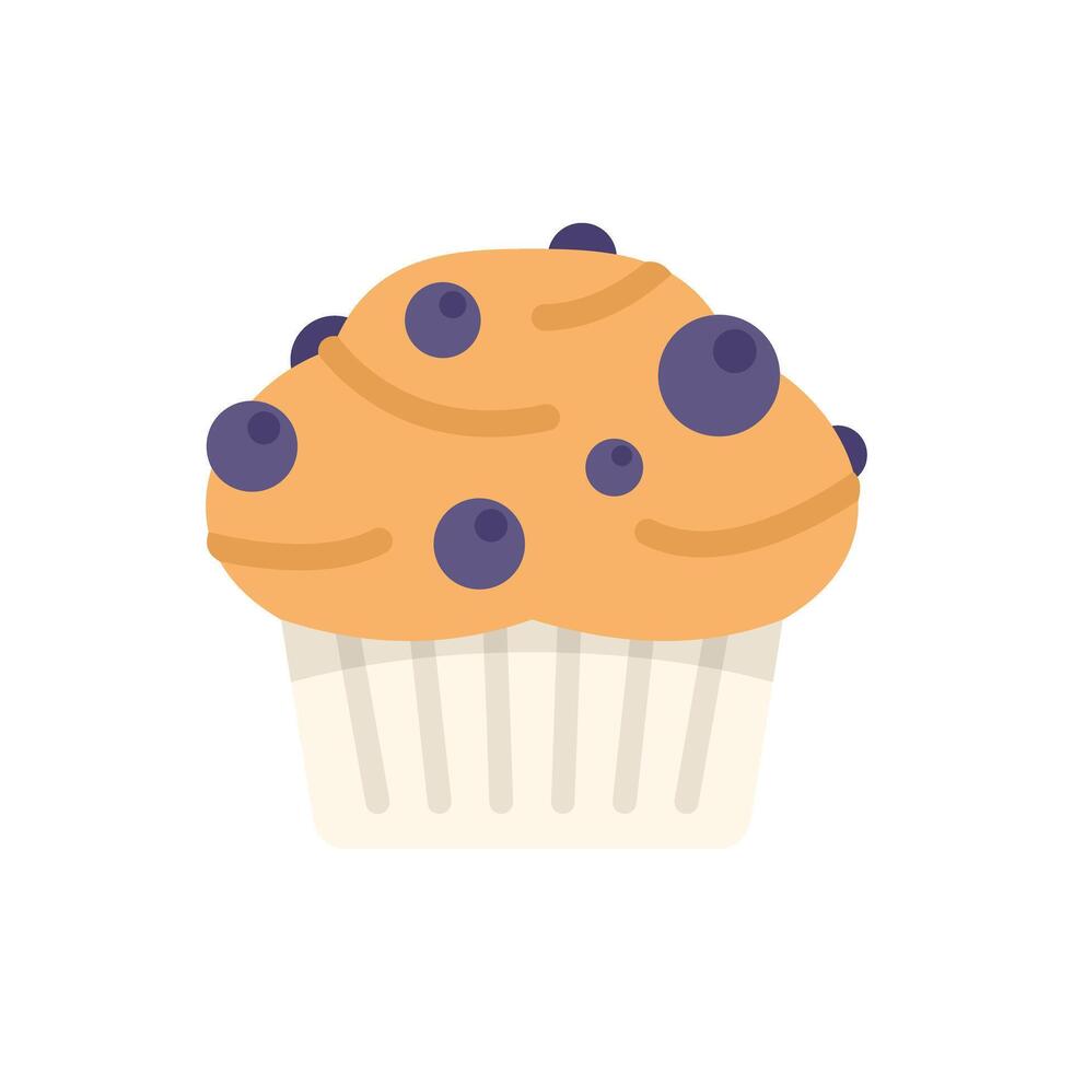Freshly baked blueberry muffin with blueberries is a delicious treat vector