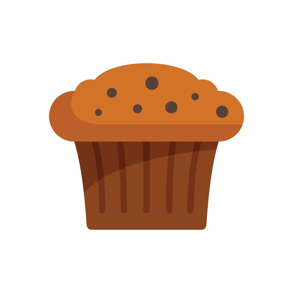 Chocolate chip muffin baking in muffin tin vector