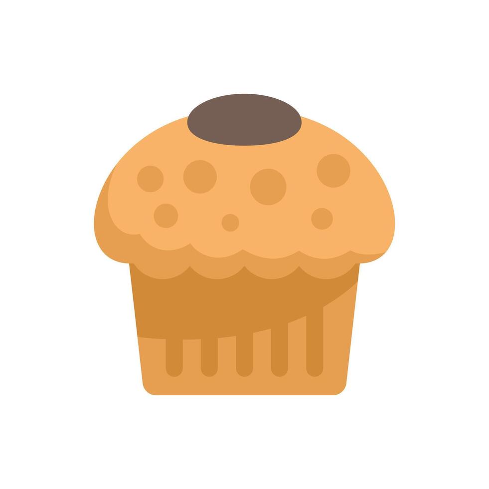 Delicious muffin with chocolate chips is waiting for you on white background vector