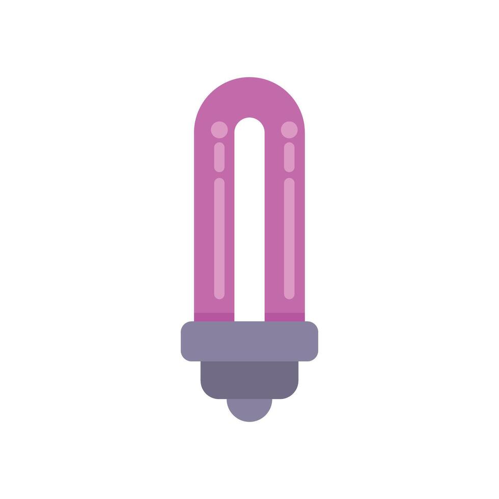 Fluorescent light bulb shining with pink light vector