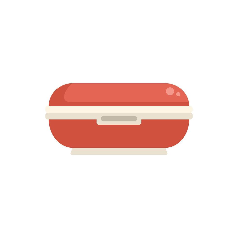 Red lunchbox keeping food fresh for the next meal vector