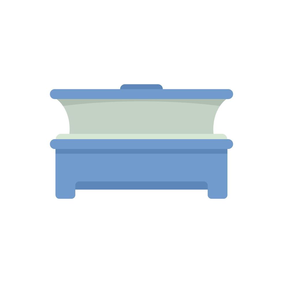 Modern solarium sunbathing tanning bed enjoying spa procedure vector