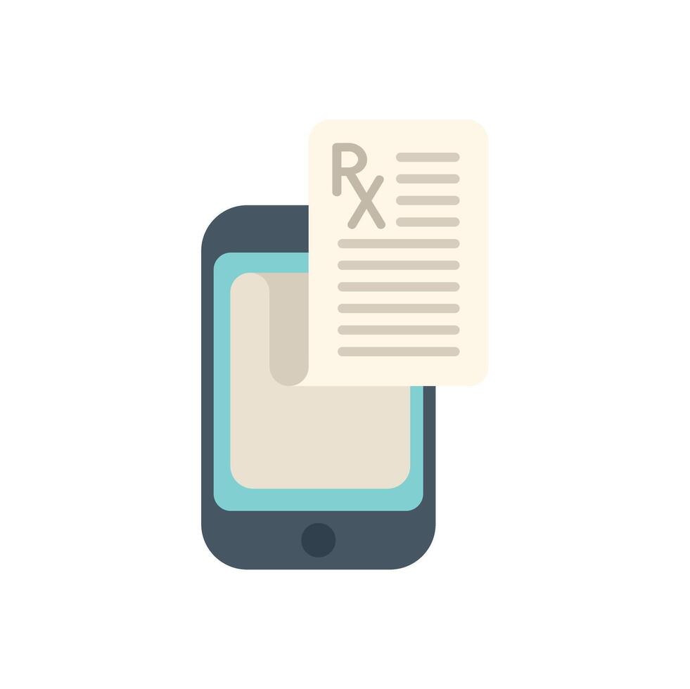 Smartphone showing online prescription for telehealth app vector