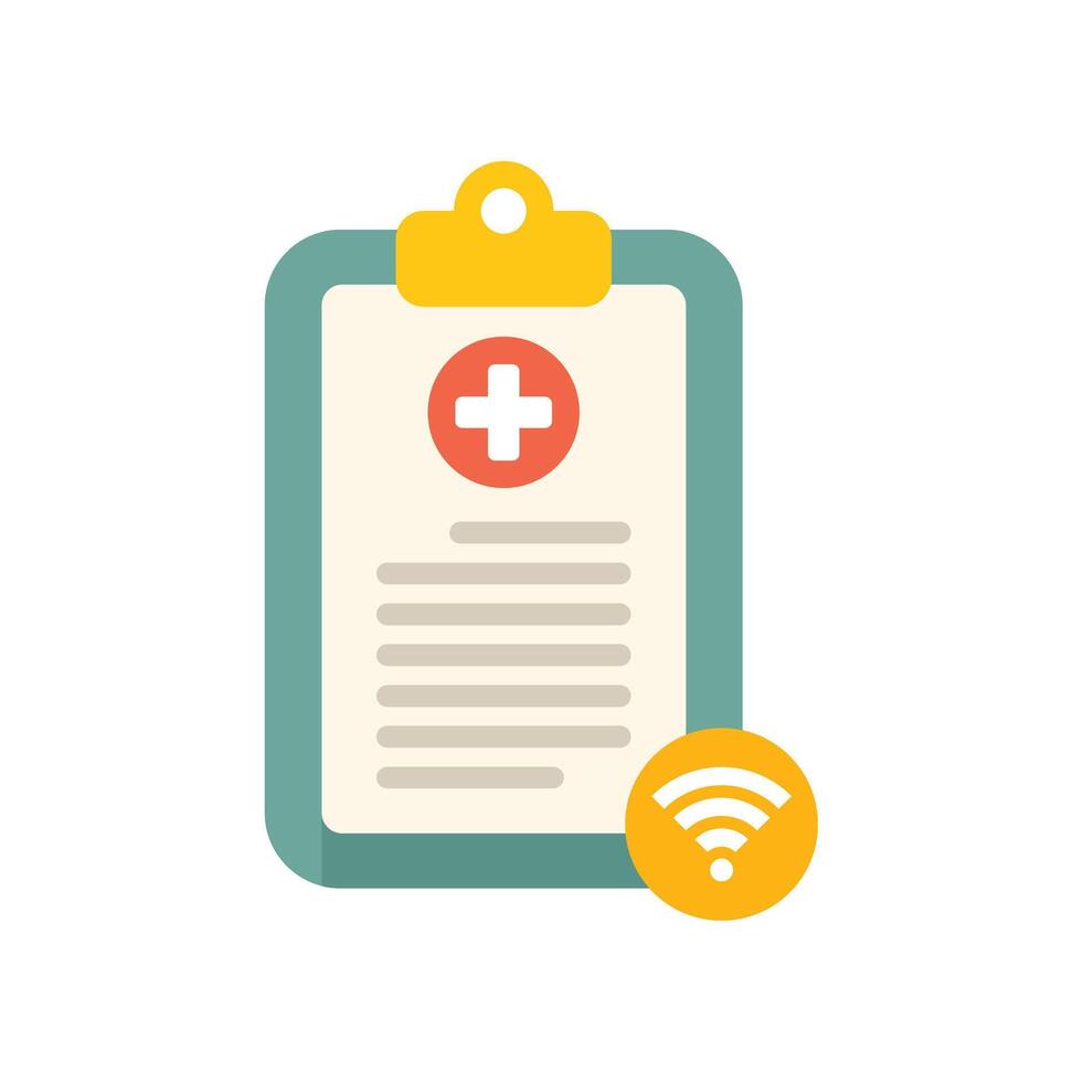 Medical clipboard representing online healthcare services and patient data management vector