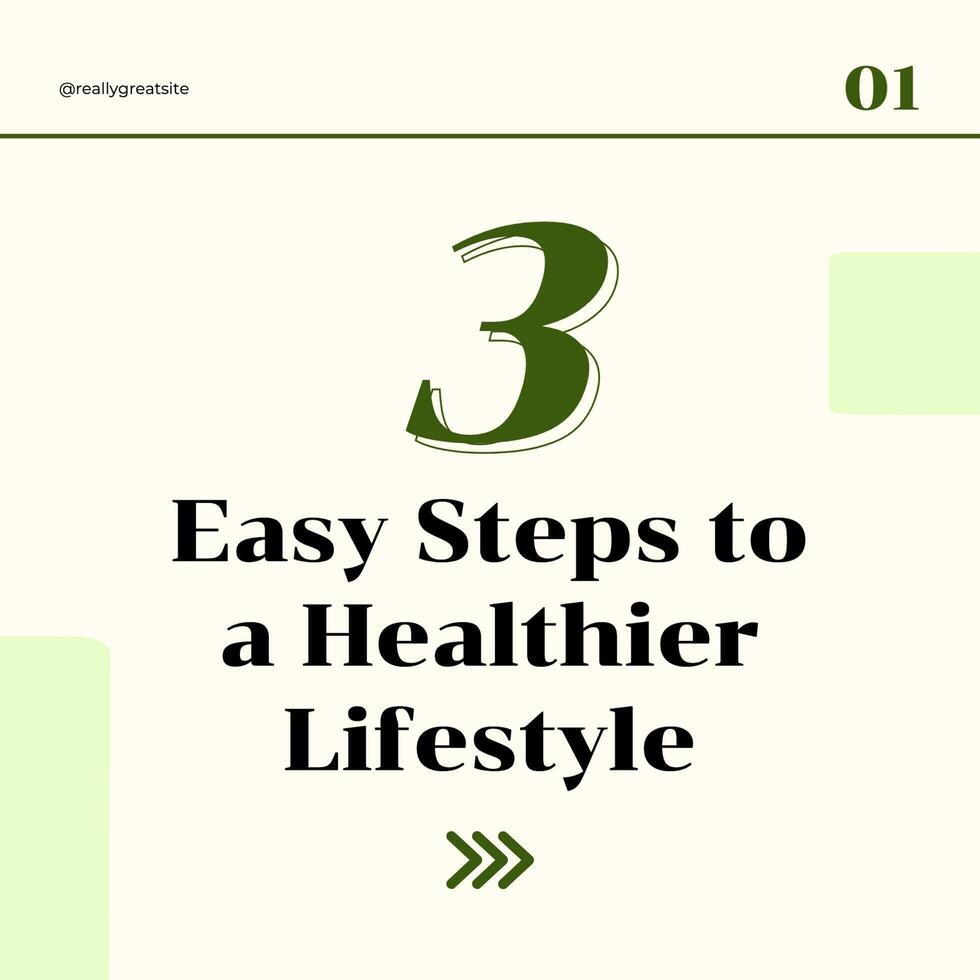 IG Post Carousel - 3 Easy Steps to a Healthy Lifestyle template