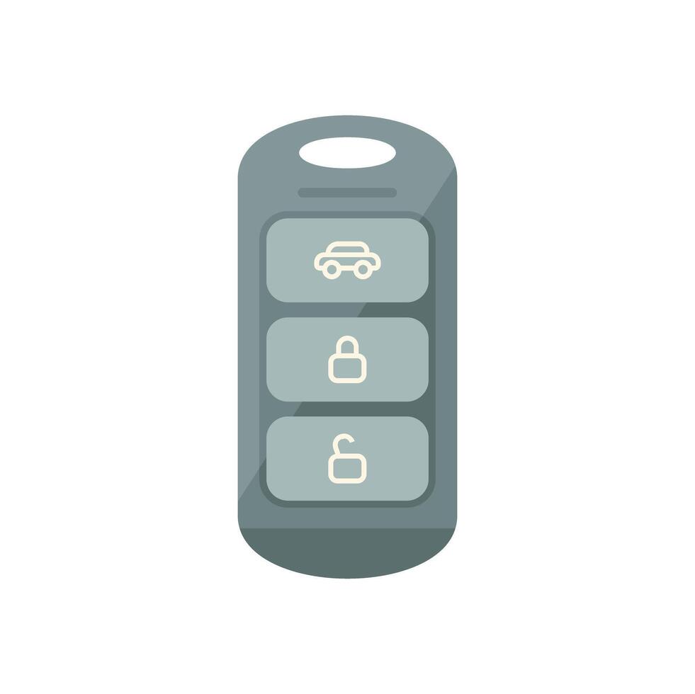 Car key fob with buttons for locking unlocking and opening trunk or boot vector