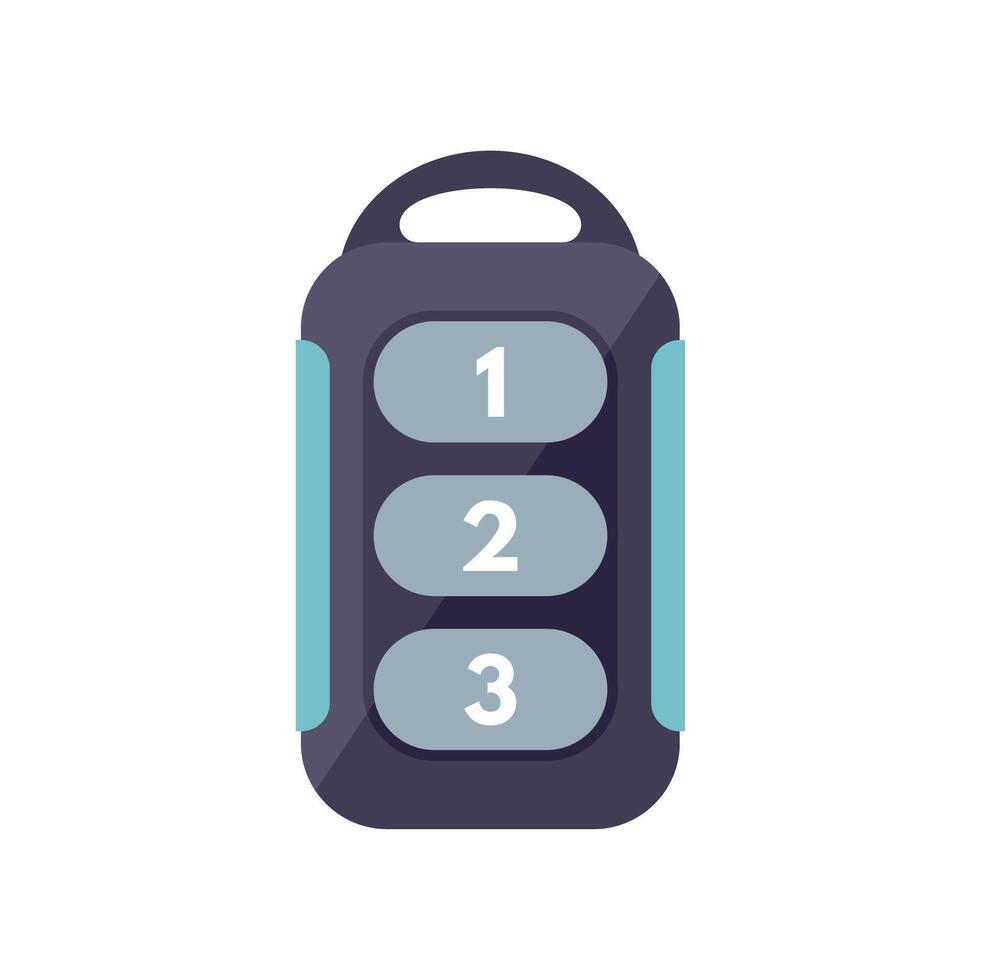 Electronic car key fob with buttons controlling locking system vector