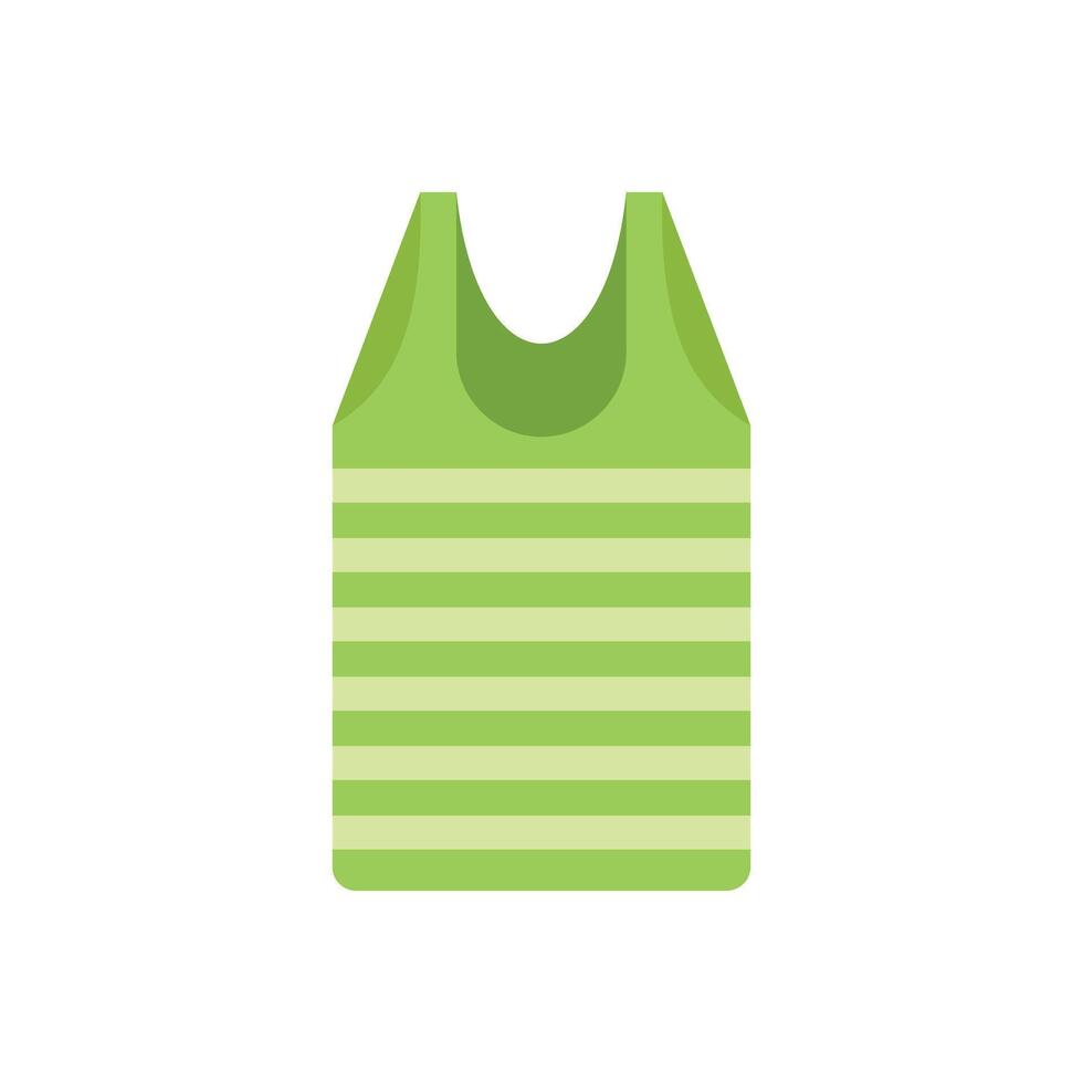 Green striped singlet showing summer fashion vector