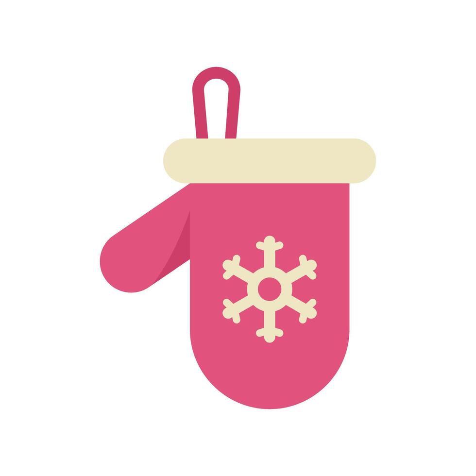 Pink christmas oven mitt with snowflake showing winter holiday spirit vector