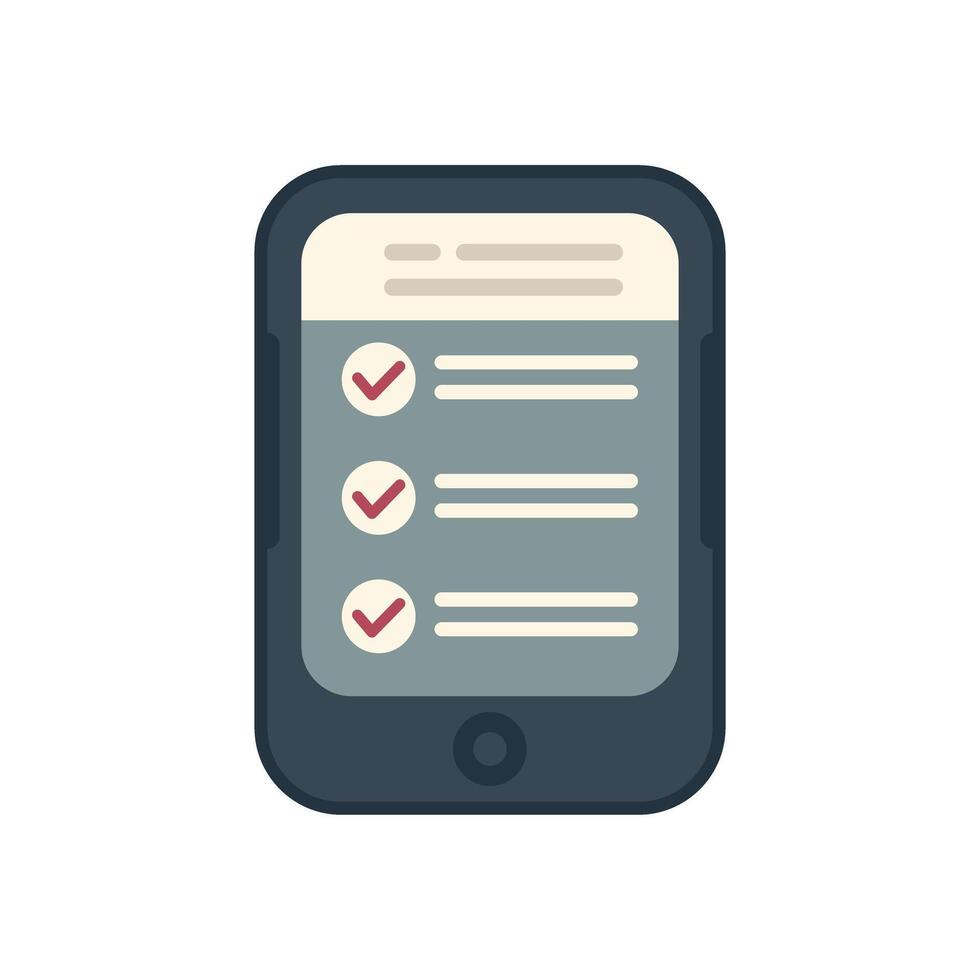 Smartphone showing checklist app for business and productivity vector