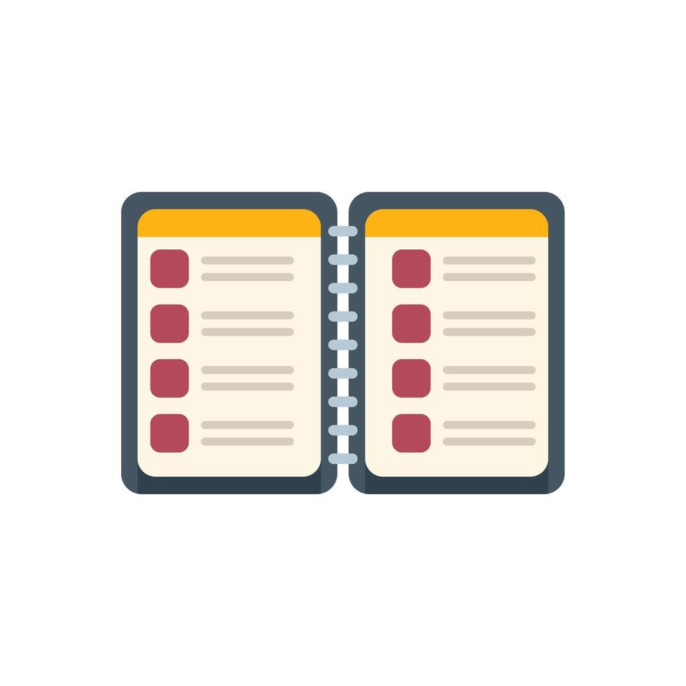 Open notebook with check mark boxes showing to do list vector