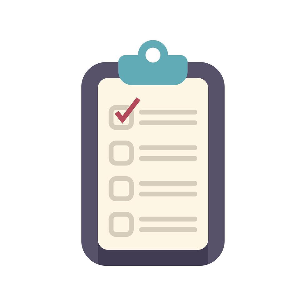 Clipboard showing check marks representing completing tasks vector
