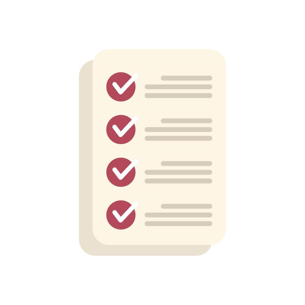 Checklist showing completing tasks with check marks vector