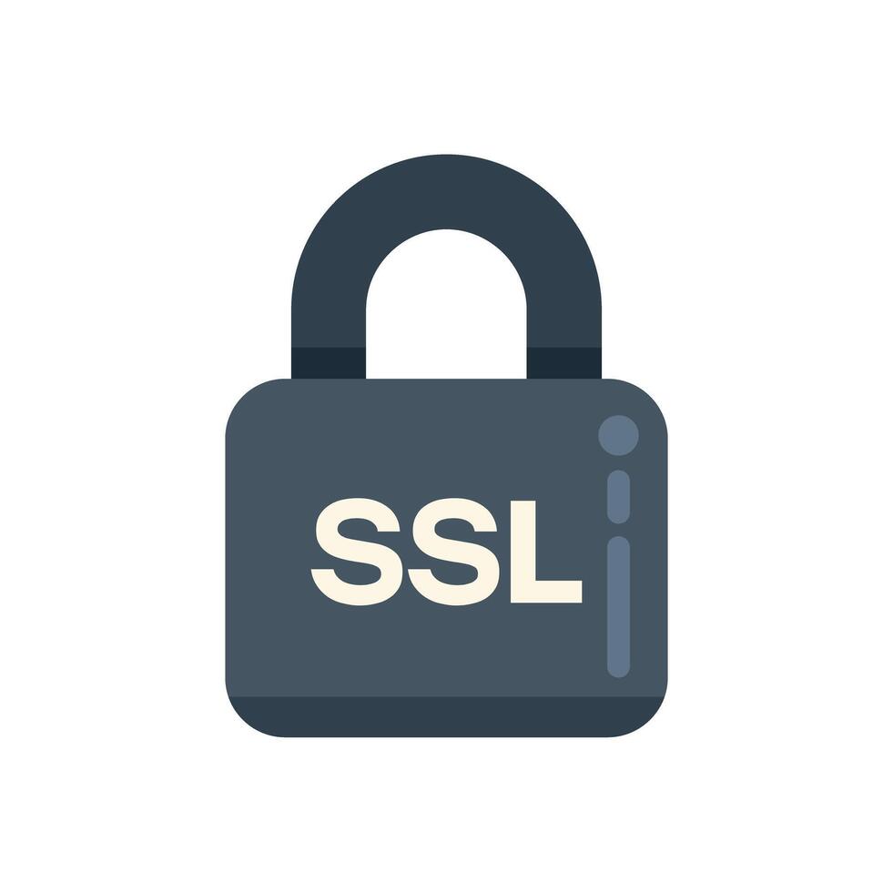 Secure socket layer ssl padlock protecting website data icon vector