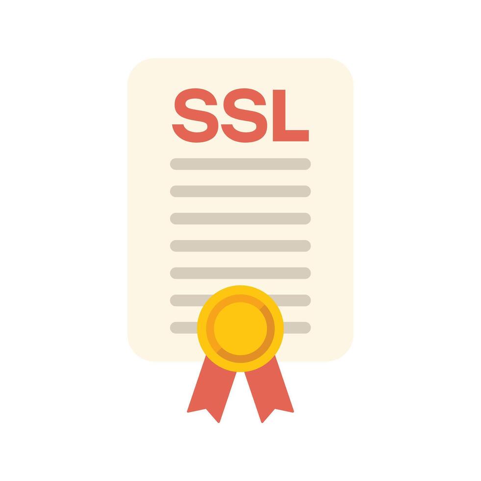 Ssl certificate icon showing secured website and web page vector